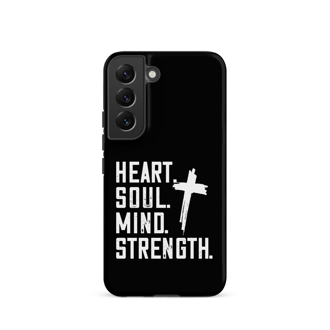 Christian Phone Case Heart Soul Mind Strength Black  for Samsung® Samsung® Phone Cases Matte Samsung Galaxy S22 