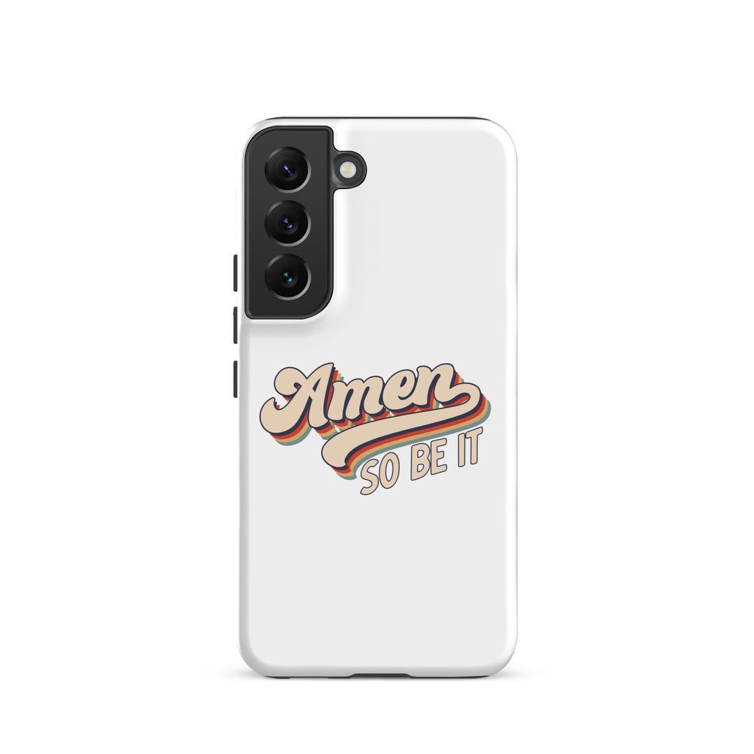 Christian Phone Case Amen So Be It White for Samsung® Samsung® Phone Cases Matte Samsung Galaxy S22 