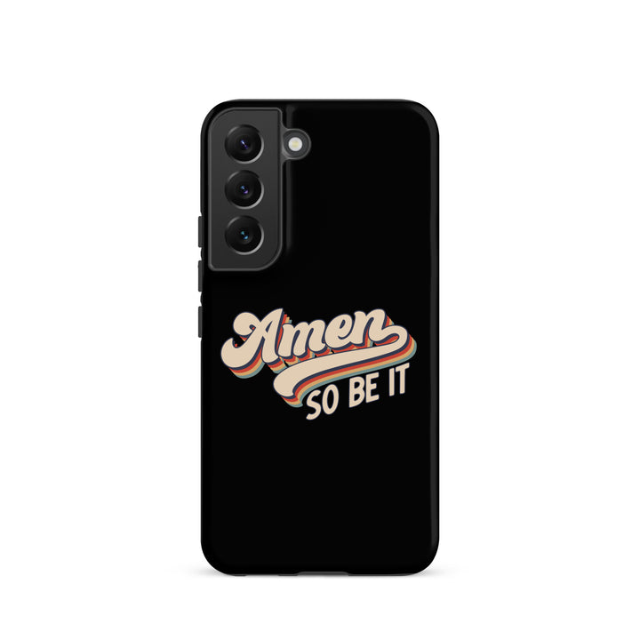 Christian Phone Case Amen So Be It Black for Samsung® Samsung® Phone Cases Matte Samsung Galaxy S22 