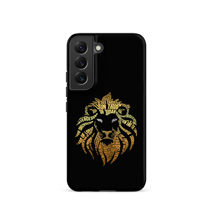 Christian Phone Case Lion Word Cloud Black for Samsung® Samsung® Phone Cases Matte Samsung Galaxy S22 