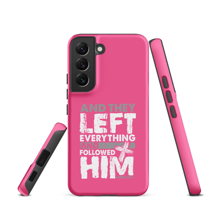 Christian Phone Case Left Everything Cross Pink for Samsung® Samsung® Phone Cases   