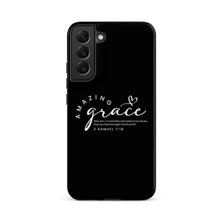 Christian Phone Case Amazing Grace Heart Black for Samsung® Samsung® Phone Cases Matte Samsung Galaxy S22 Plus 