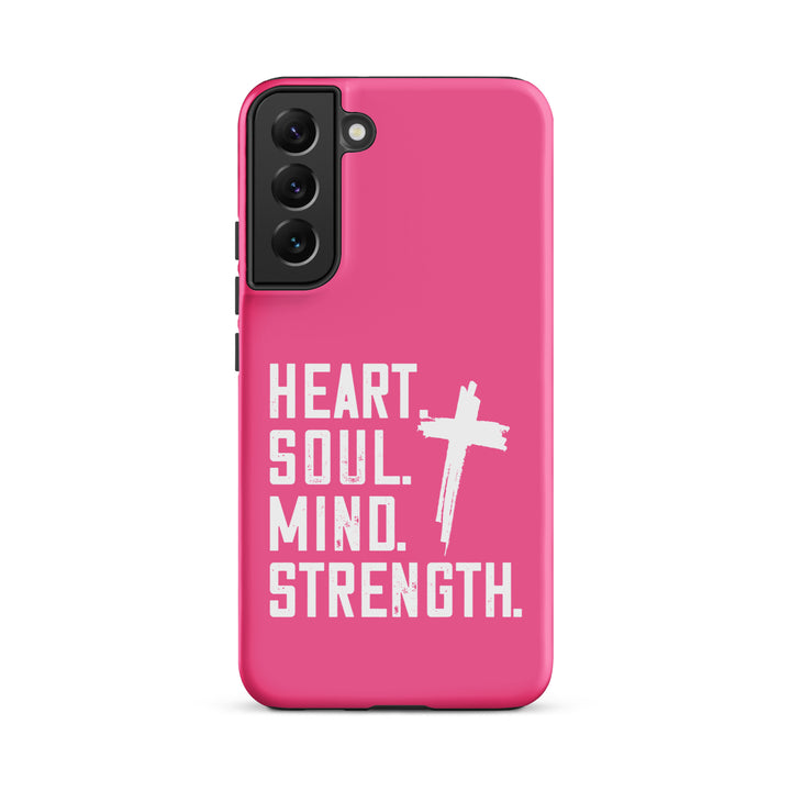 Christian Phone Case Heart Soul Mind Strength Pink for Samsung® Samsung® Phone Cases Matte Samsung Galaxy S22 Plus 