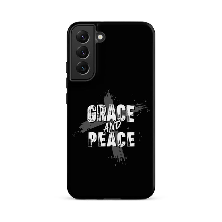 Christian Phone Case Grace and Peace Cross Black for Samsung® Samsung® Phone Cases Matte Samsung Galaxy S22 Plus 