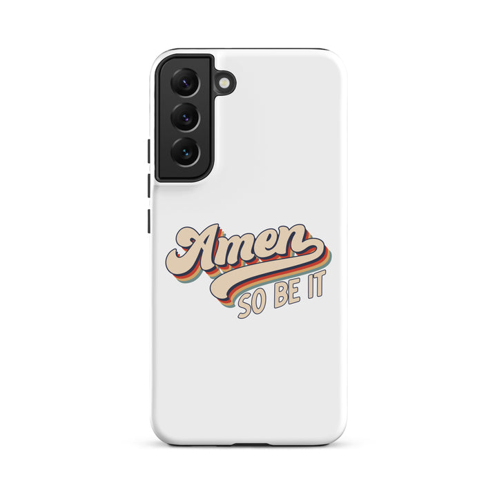 Christian Phone Case Amen So Be It White for Samsung® Samsung® Phone Cases Matte Samsung Galaxy S22 Plus 