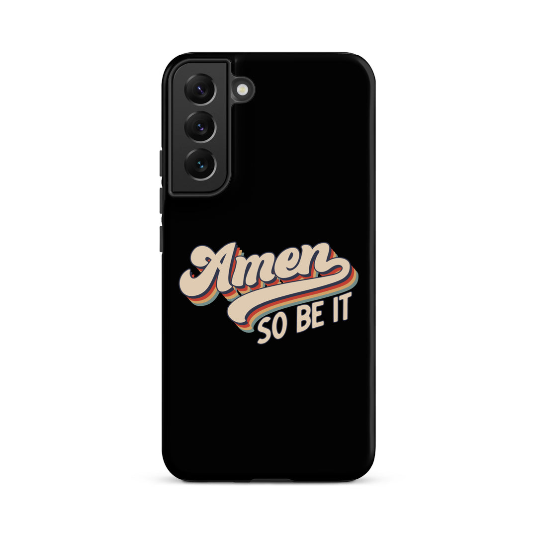 Christian Phone Case Amen So Be It Black for Samsung® Samsung® Phone Cases Matte Samsung Galaxy S22 Plus 