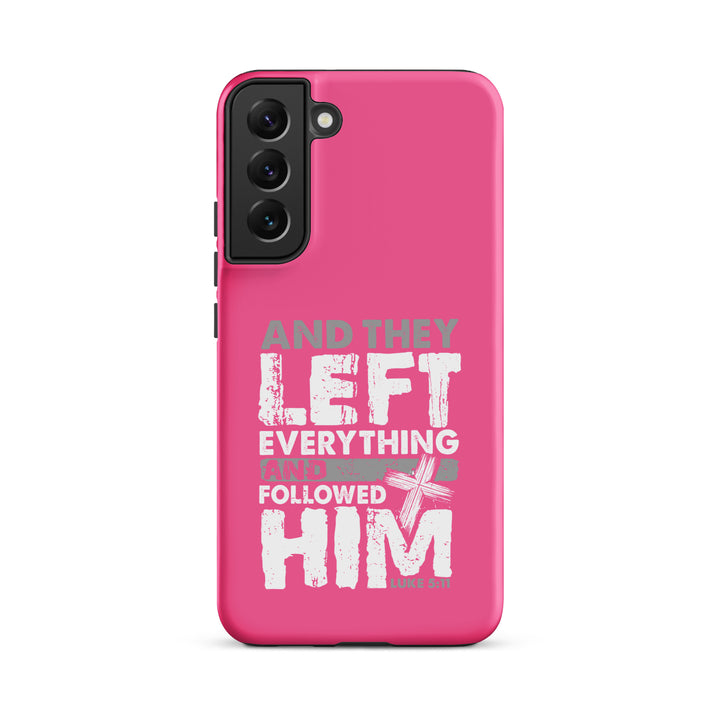 Christian Phone Case Left Everything Cross Pink for Samsung® Samsung® Phone Cases Matte Samsung Galaxy S22 Plus 