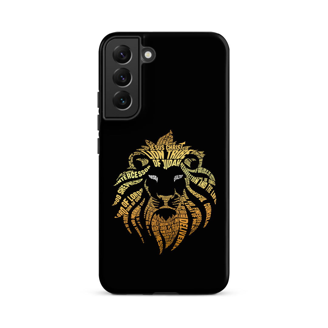 Christian Phone Case Lion Word Cloud Black for Samsung® Samsung® Phone Cases Matte Samsung Galaxy S22 Plus 