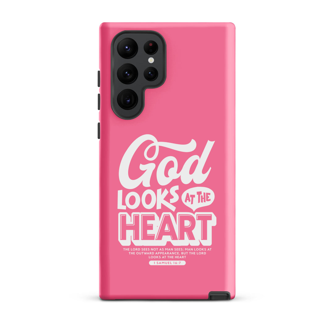 Christian Phone Case God Looks At Heart  for Samsung® Samsung® Phone Cases Matte Samsung Galaxy S22 Ultra 