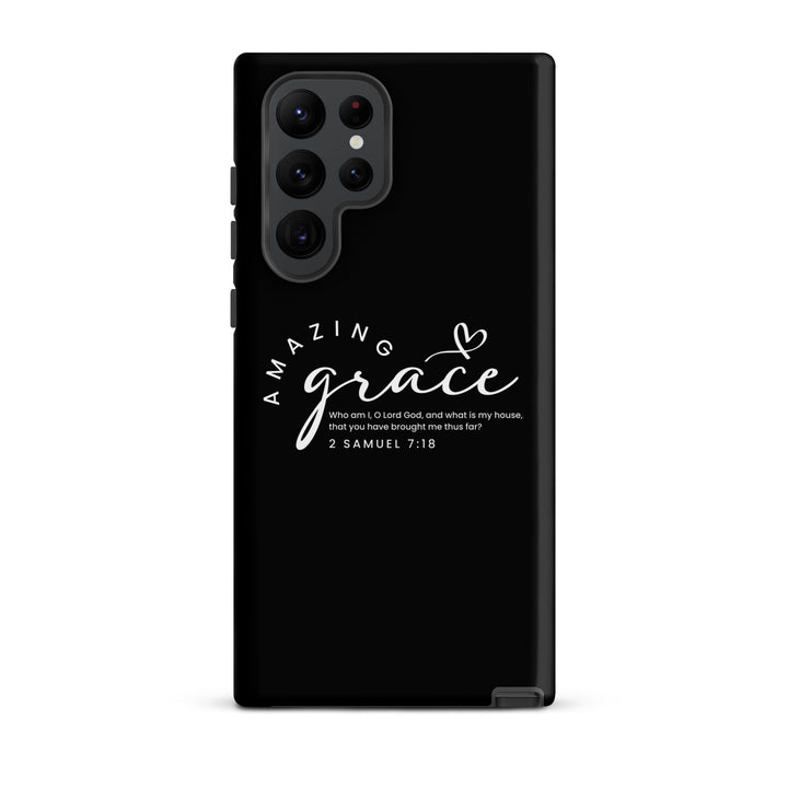 Christian Phone Case Amazing Grace Heart Black for Samsung® Samsung® Phone Cases Matte Samsung Galaxy S22 Ultra 