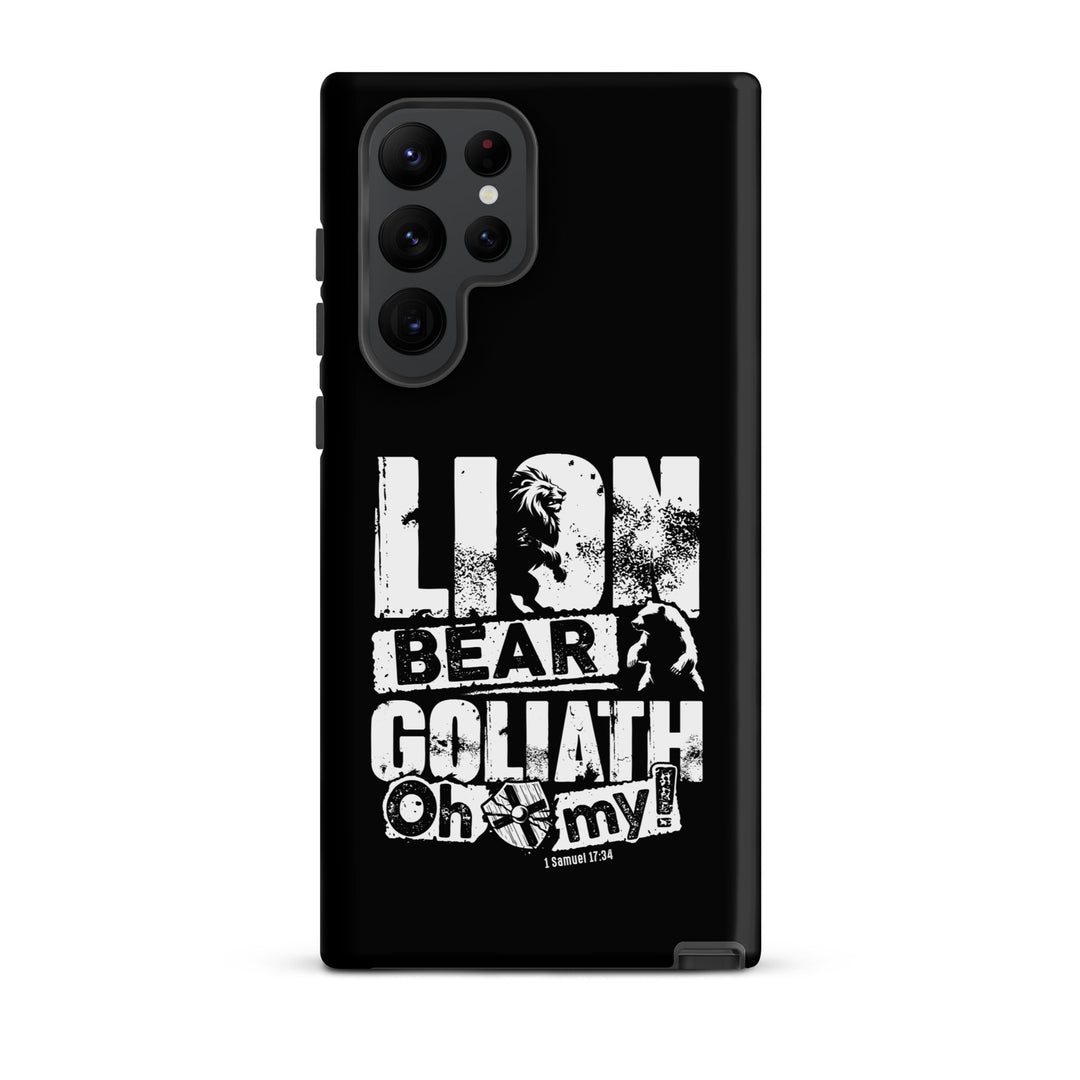 Christian Phone Case Lion Bear Goliath Black for Samsung® Samsung® Phone Cases Matte Samsung Galaxy S22 Ultra 