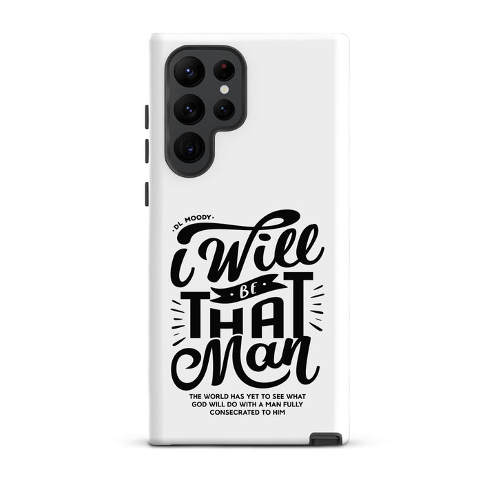 Christian Phone Case I Will Be That Man White for Samsung® Samsung® Phone Cases Matte Samsung Galaxy S22 Ultra 