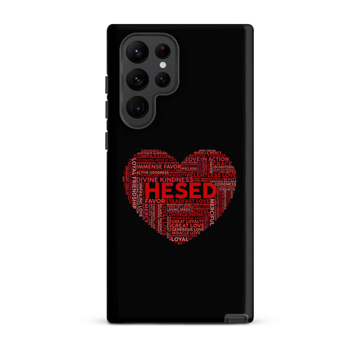 Christian Phone Case Hesed Heart Black for Samsung® Samsung® Phone Cases Matte Samsung Galaxy S22 Ultra 