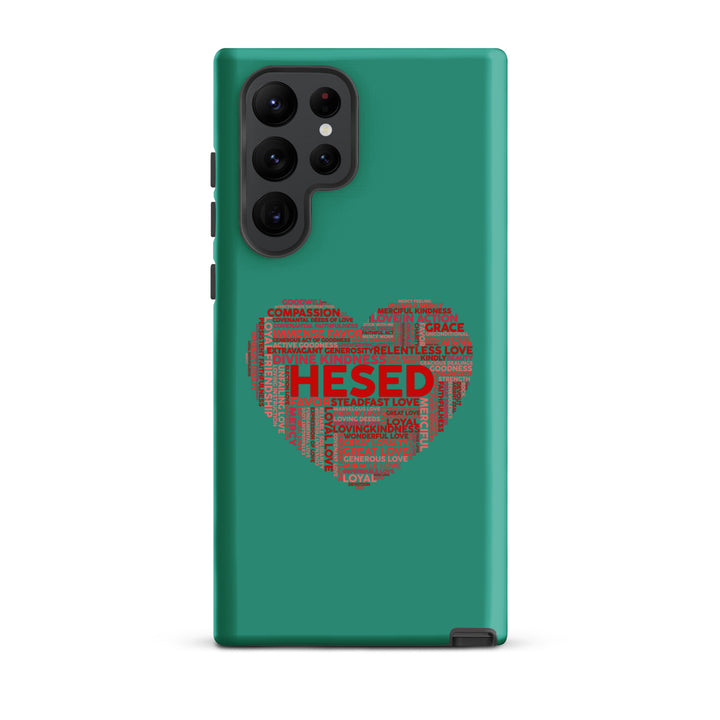 Christian Phone Case Hesed Heart Teal for Samsung® Samsung® Phone Cases Matte Samsung Galaxy S22 Ultra 