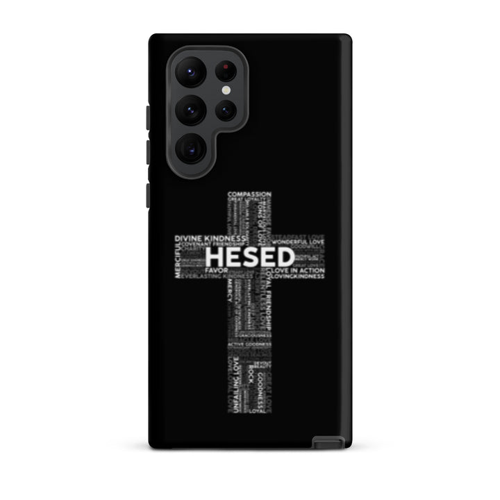 Christian Phone Case Hesed Cross Black for Samsung® Samsung® Phone Cases Matte Samsung Galaxy S22 Ultra 