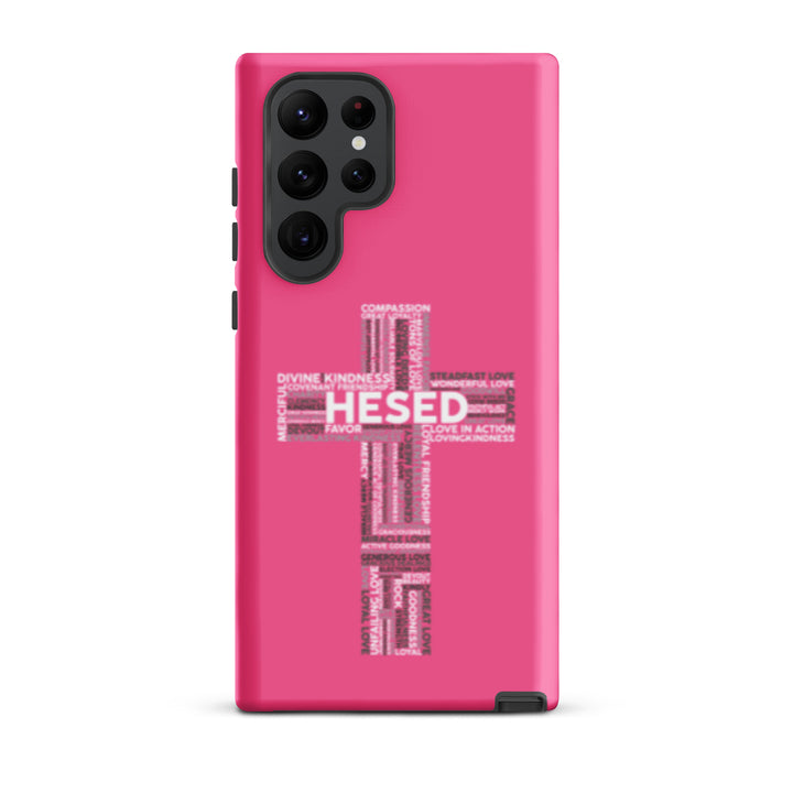 Christian Phone Case Hesed Cross Pink for Samsung® Samsung® Phone Cases Matte Samsung Galaxy S22 Ultra 