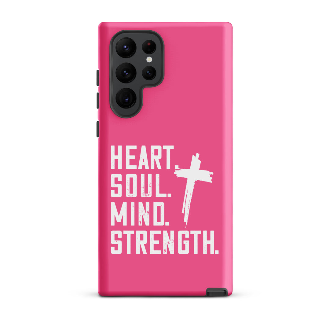 Christian Phone Case Heart Soul Mind Strength Pink for Samsung® Samsung® Phone Cases Matte Samsung Galaxy S22 Ultra 