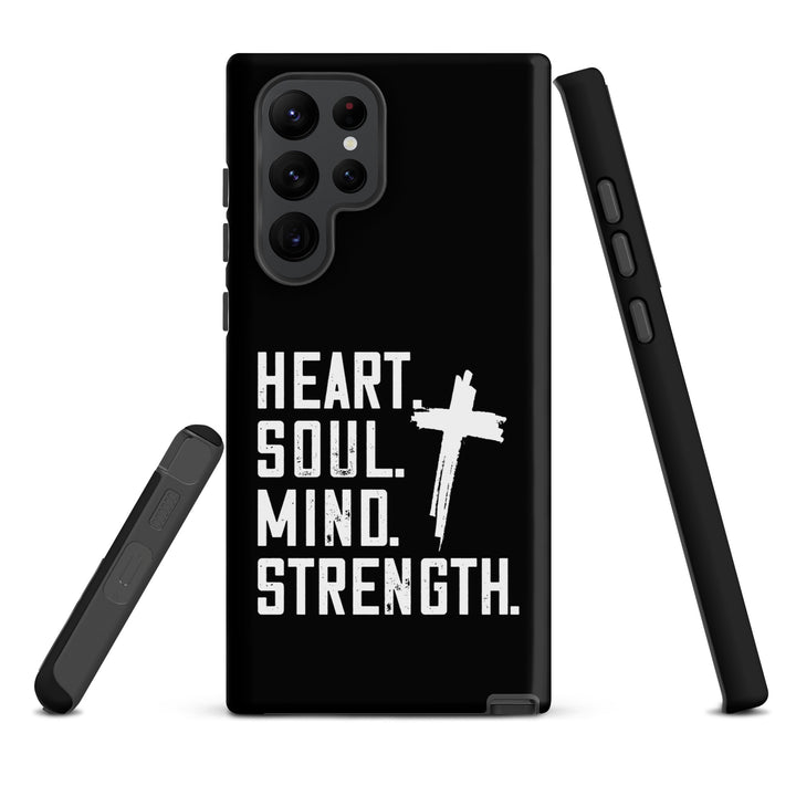 Christian Phone Case Heart Soul Mind Strength Black  for Samsung® Samsung® Phone Cases   