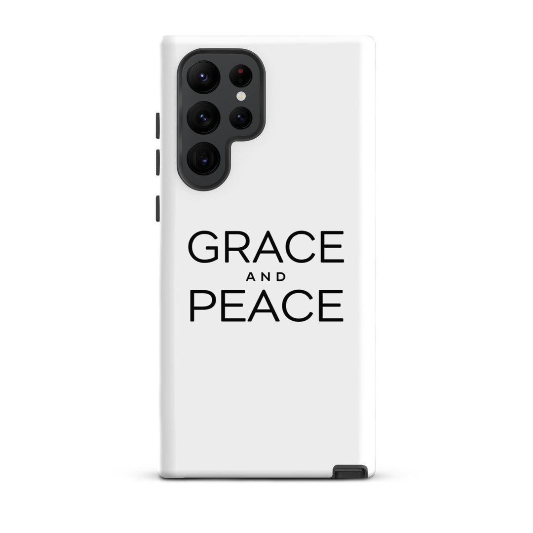 Christian Phone Case Grace and Peace White for Samsung® Samsung® Phone Cases Matte Samsung Galaxy S22 Ultra 