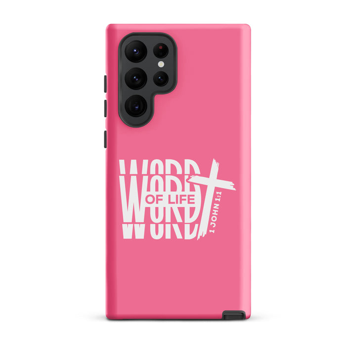 Christian Phone Case Word of Life Cross Pink for Samsung® Samsung® Phone Cases Matte Samsung Galaxy S22 Ultra 