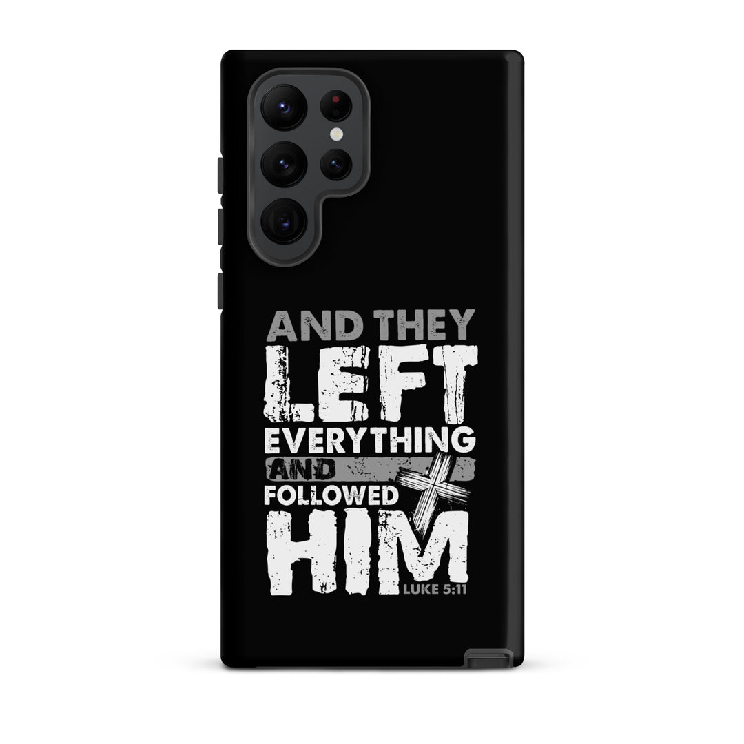 Christian Phone Case Left Everything Cross Black for Samsung® Samsung® Phone Cases Matte Samsung Galaxy S22 Ultra 