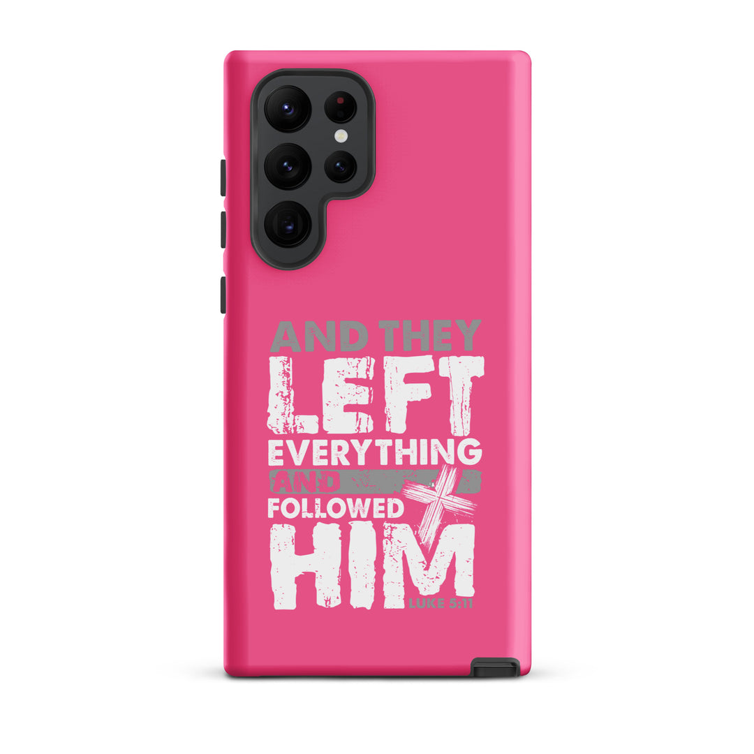 Christian Phone Case Left Everything Cross Pink for Samsung® Samsung® Phone Cases Matte Samsung Galaxy S22 Ultra 