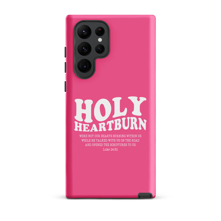 Christian Phone Case Holy Heartburn Pink for Samsung® Samsung® Phone Cases Matte Samsung Galaxy S22 Ultra 