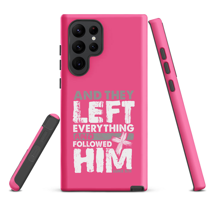 Christian Phone Case Left Everything Cross Pink for Samsung® Samsung® Phone Cases   