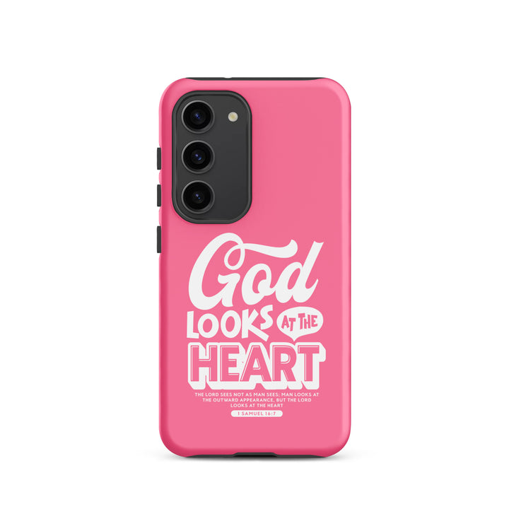 Christian Phone Case God Looks At Heart  for Samsung® Samsung® Phone Cases Matte Samsung Galaxy S23 