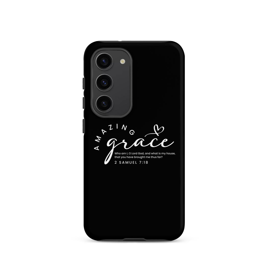 Christian Phone Case Amazing Grace Heart Black for Samsung® Samsung® Phone Cases Matte Samsung Galaxy S23 