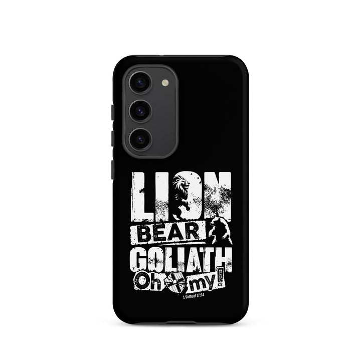 Christian Phone Case Lion Bear Goliath Black for Samsung® Samsung® Phone Cases Matte Samsung Galaxy S23 