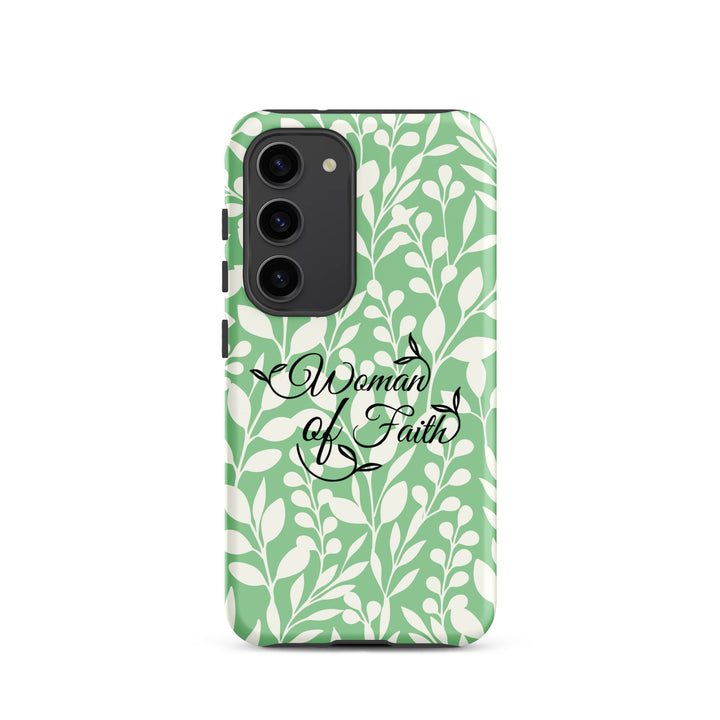 Christian Phone Case Woman of Faith Green for Samsung® Samsung® Phone Cases Matte Samsung Galaxy S23 