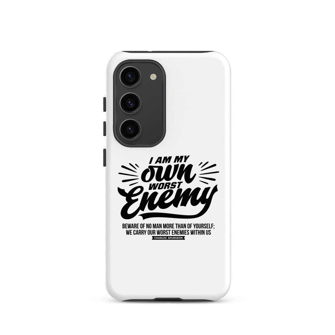 Christian Phone Case Worst Enemy White for Samsung® Samsung® Phone Cases Matte Samsung Galaxy S23 