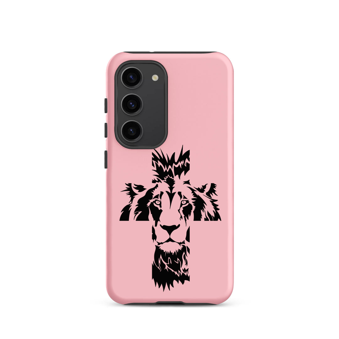 Christian Phone Case Aslan Cross Pink for Samsung® Samsung® Phone Cases Matte Samsung Galaxy S23 