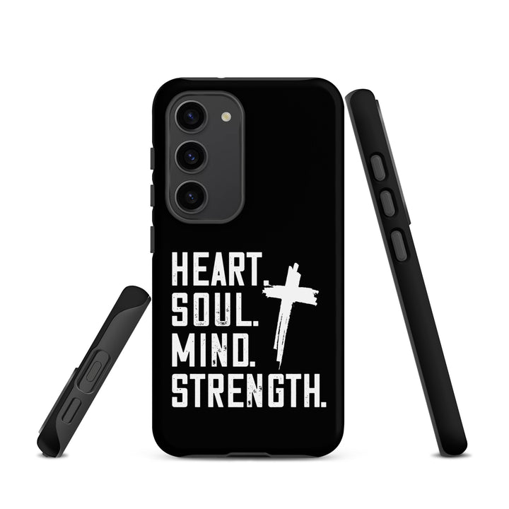 Christian Phone Case Heart Soul Mind Strength Black  for Samsung® Samsung® Phone Cases   