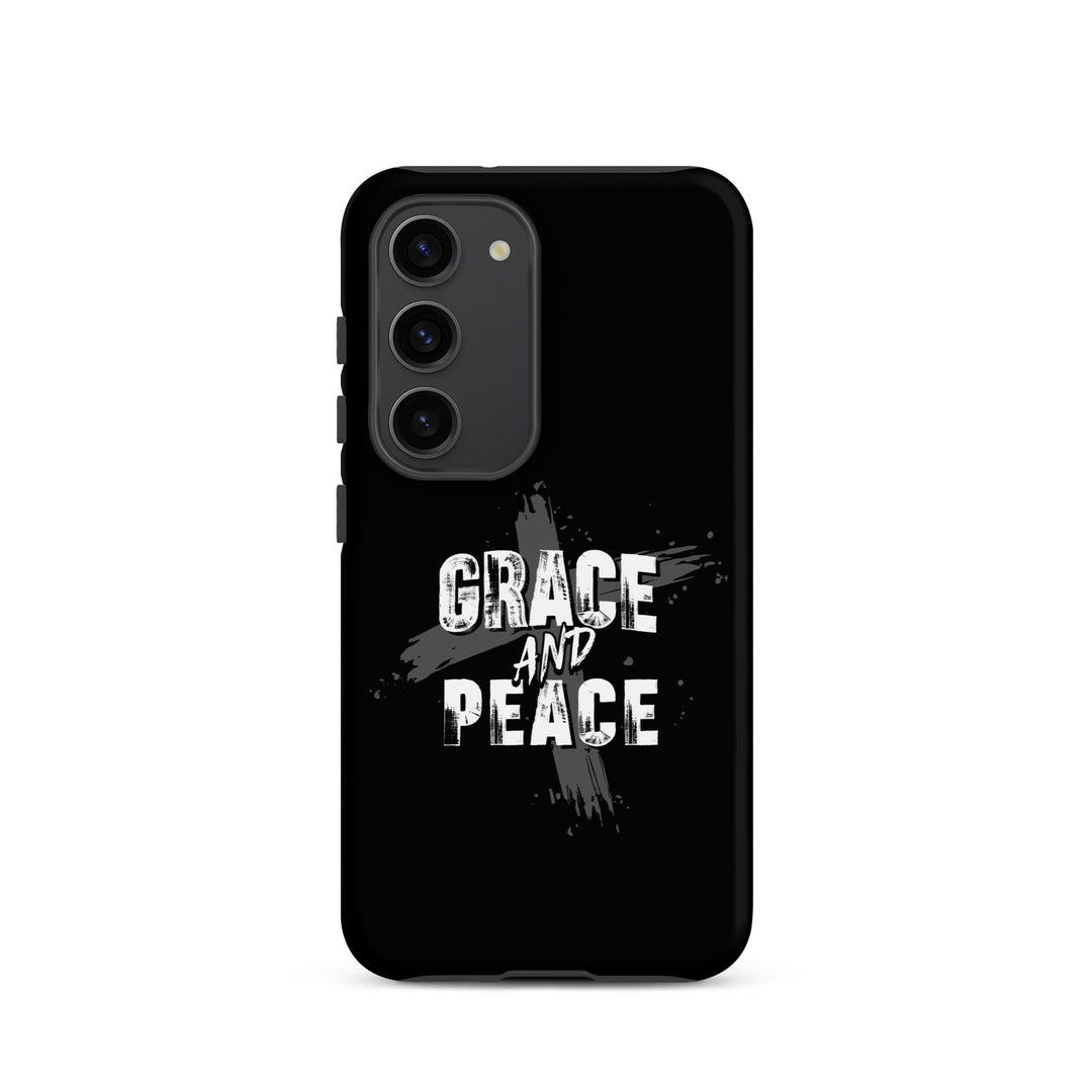 Christian Phone Case Grace and Peace Cross Black for Samsung® Samsung® Phone Cases Matte Samsung Galaxy S23 