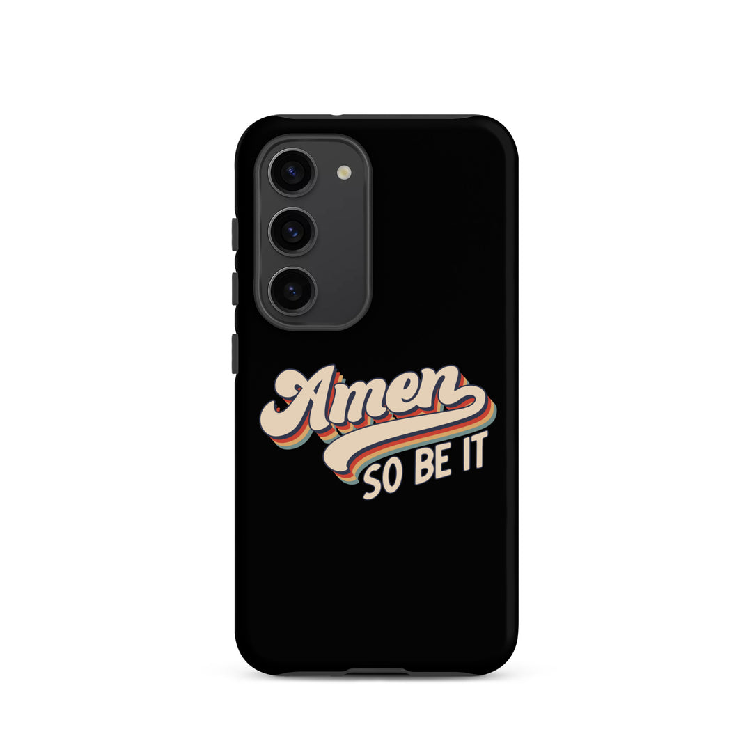 Christian Phone Case Amen So Be It Black for Samsung® Samsung® Phone Cases Matte Samsung Galaxy S23 