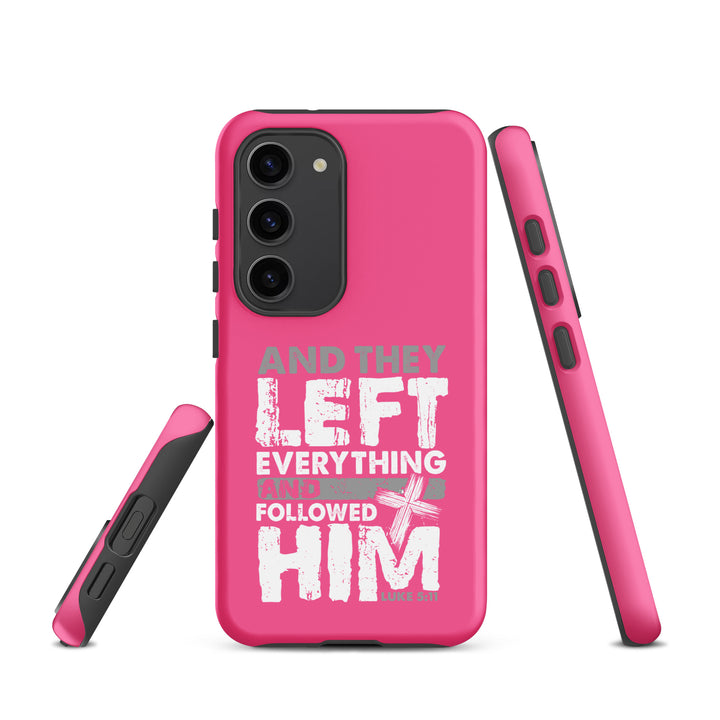 Christian Phone Case Left Everything Cross Pink for Samsung® Samsung® Phone Cases   