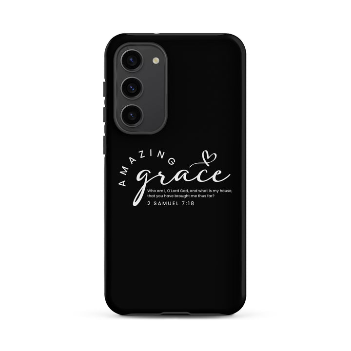 Christian Phone Case Amazing Grace Heart Black for Samsung® Samsung® Phone Cases Matte Samsung Galaxy S23 Plus 