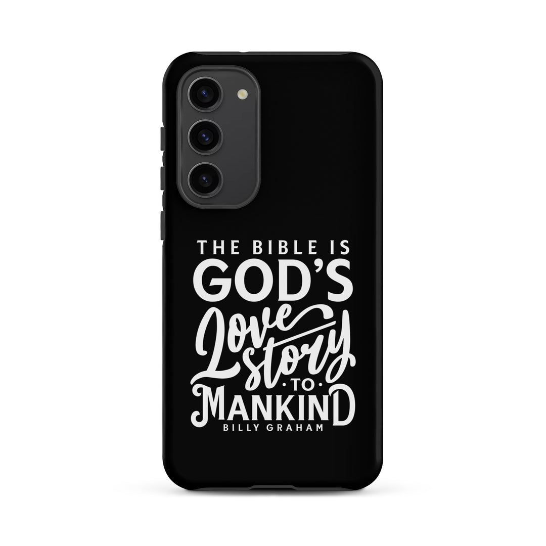 Christian Phone Case God's Love Story Black for Samsung® Samsung® Phone Cases Matte Samsung Galaxy S23 Plus 