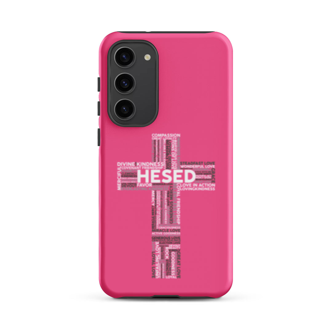 Christian Phone Case Hesed Cross Pink for Samsung® Samsung® Phone Cases Matte Samsung Galaxy S23 Plus 