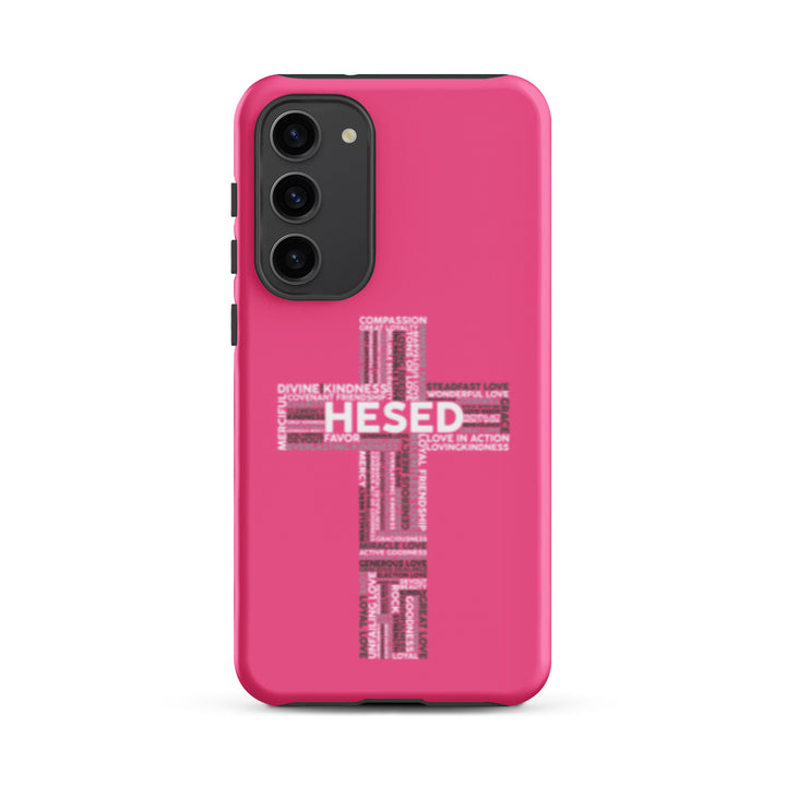 Christian Phone Case Hesed Cross Pink for Samsung® Samsung® Phone Cases Matte Samsung Galaxy S23 Plus 