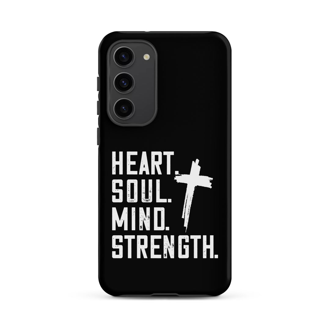 Christian Phone Case Heart Soul Mind Strength Black  for Samsung® Samsung® Phone Cases Matte Samsung Galaxy S23 Plus 