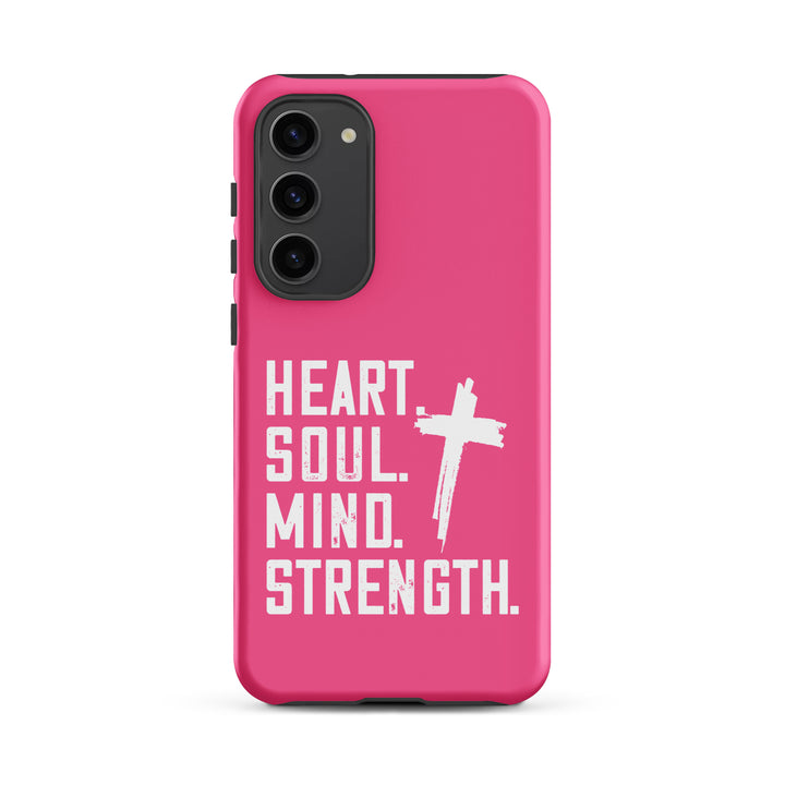 Christian Phone Case Heart Soul Mind Strength Pink for Samsung® Samsung® Phone Cases Matte Samsung Galaxy S23 Plus 