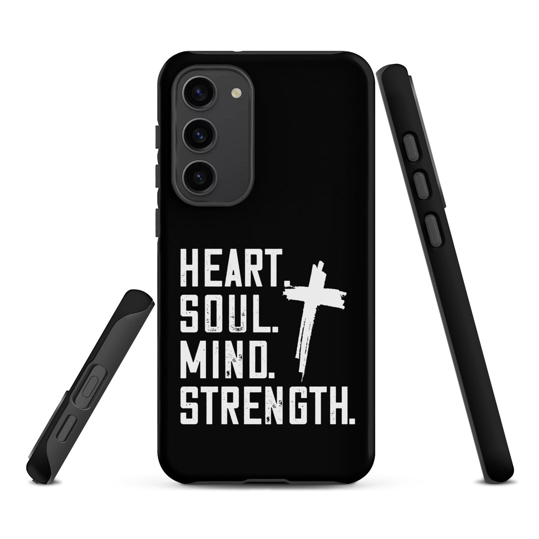 Christian Phone Case Heart Soul Mind Strength Black  for Samsung® Samsung® Phone Cases   