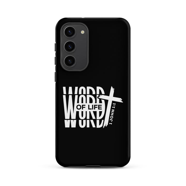 Christian Phone Case Word of Life Cross Black for Samsung® Samsung® Phone Cases Matte Samsung Galaxy S23 Plus 