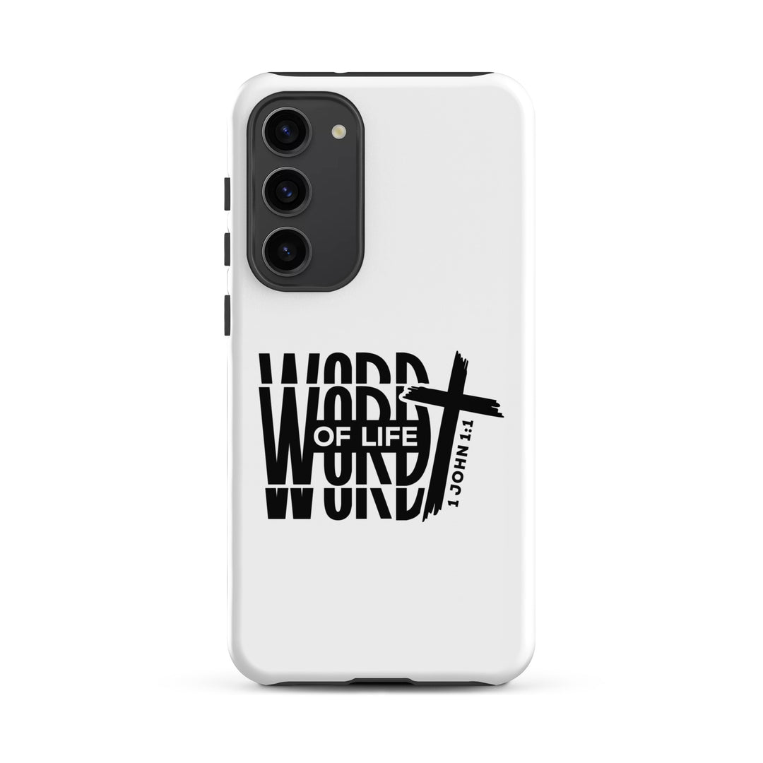 Christian Phone Case Word of Life Cross White for Samsung® Samsung® Phone Cases Matte Samsung Galaxy S23 Plus 