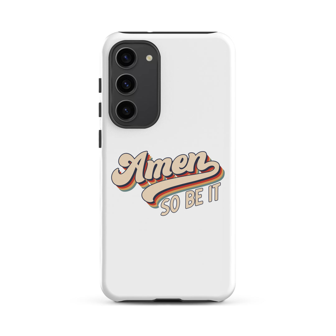 Christian Phone Case Amen So Be It White for Samsung® Samsung® Phone Cases Matte Samsung Galaxy S23 Plus 