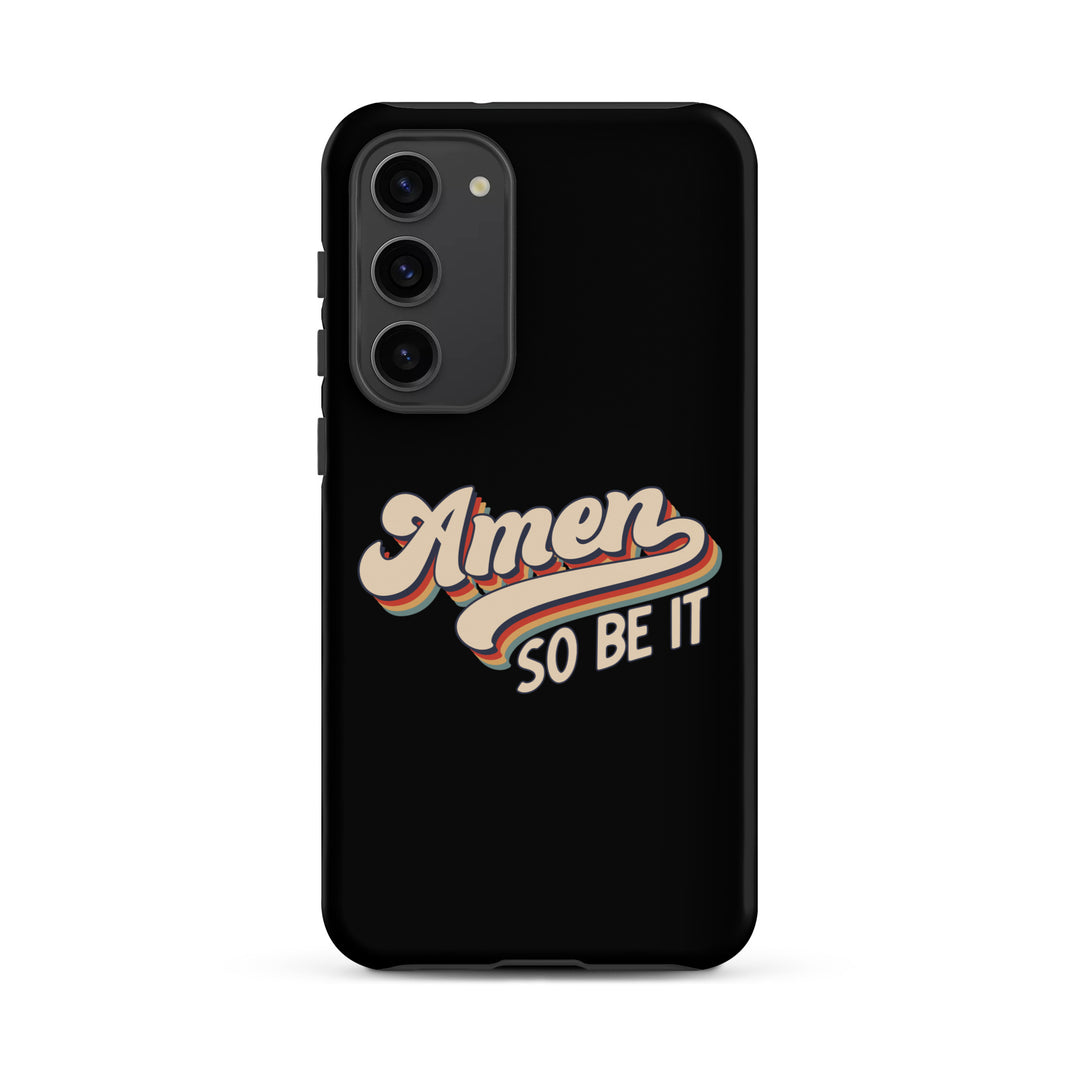 Christian Phone Case Amen So Be It Black for Samsung® Samsung® Phone Cases Matte Samsung Galaxy S23 Plus 