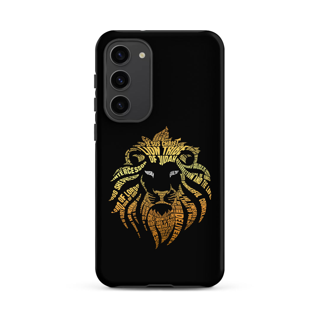 Christian Phone Case Lion Word Cloud Black for Samsung® Samsung® Phone Cases Matte Samsung Galaxy S23 Plus 